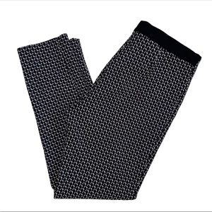 Beatrice B Ankle Length Trouser Pants Size 4 Black Maroon Geo Print